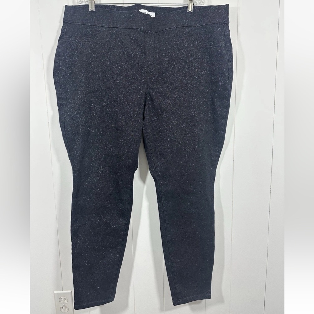 Lane Bryant Sz 24 Flex Magic Waistband High Rise Jeggings Signature Fit Metallic